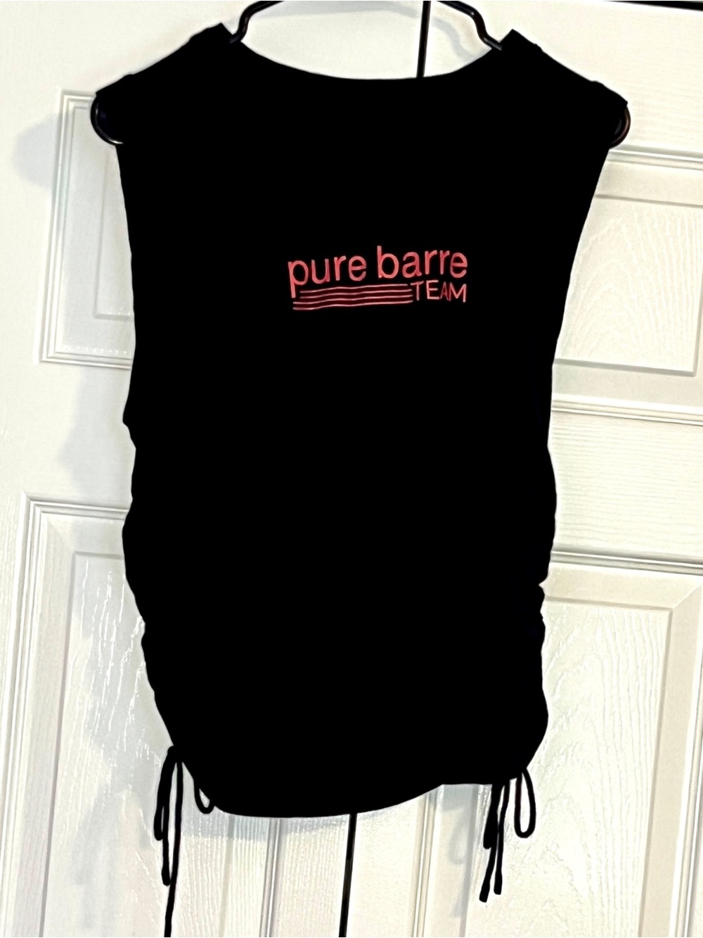 Pure Barre Team Black Sleeveless Tank with Pink Logo